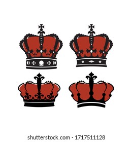 flat crown vector set illustrations