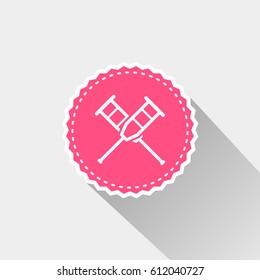 flat Crutch icon with long shadow