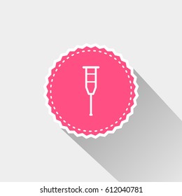flat Crutch icon with long shadow
