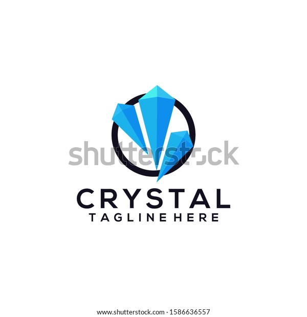 Flat Crystal Logo Design Vector Stock Vector (Royalty Free) 1586636557 ...