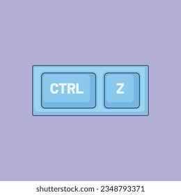 Flat Ctrl + Z Undo Keys Keypad Illustration Vector Icon