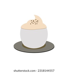 ilustración vectorial de taza plana de cappuccino
