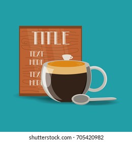 flat cup of coffee drink and menu concept