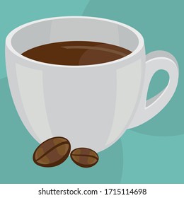 
Flat and cup design coffee. illustration of coffee cup.