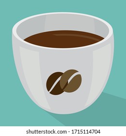 
Flat and cup design coffee. illustration of coffee cup.