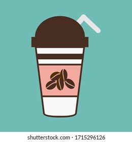
Kaffee aus Flat und Tasse. Illustration der Kaffeetasse.