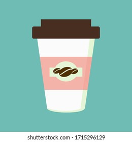 
Flat and cup design coffee. illustration of coffee cup.