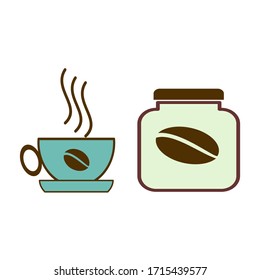 
Flat and cup design coffee. illustration of coffee cup.