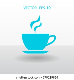 Icono de copa plana, ilustración vectorial