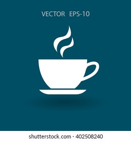 Icono de copa plana, ilustración vectorial
