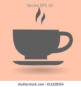 Flat cup icon.