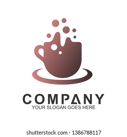 flat cup logo design template