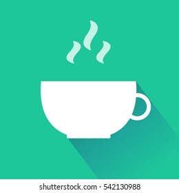 Flat cup with shadow on a colorful background