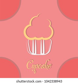 flat cupcake icon. can use to background or something else