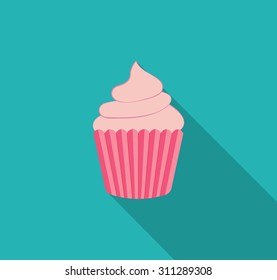 flat cupcake with shadow