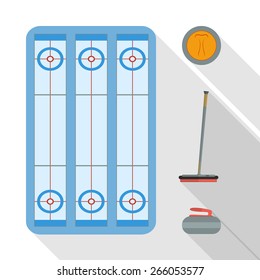 Flat curling icons design