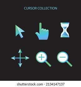 Flat cursor collection set vector, Abstract mouse cursor set vector