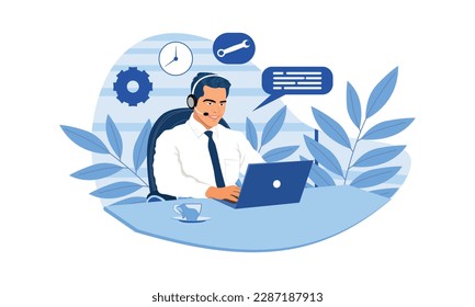 Flat customer support illustration Design