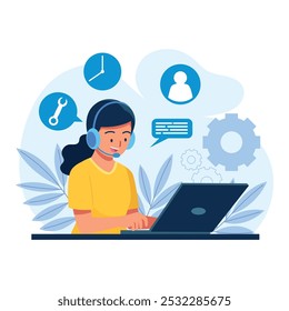 flat customer support illustration vector