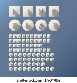 Flat Cut Line Font and Numbers, Eps 10 Vector, Editable for any Background, No Clipping Mask