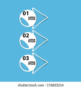 flat cut paper white banners on blue background / can be used for infographics / numbered banners / horizontal cutout lines / graphic or website layout vector / brochure or cover design