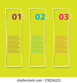 flat cut paper white banners on green background / can be used for infographics / numbered banners / horizontal cutout lines / graphic or website layout vector / brochure or cover design
