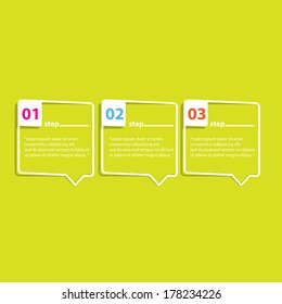 flat cut paper white banners on green background / can be used for infographics / numbered banners / horizontal cutout lines / graphic or website layout vector / brochure or cover design