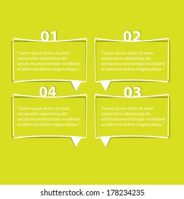 flat cut paper white banners on green background / can be used for infographics / numbered banners / horizontal cutout lines / graphic or website layout vector / brochure or cover design