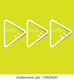 flat cut paper white banners on green background / can be used for infographics / numbered banners / horizontal cutout lines / graphic or website layout vector / brochure or cover design