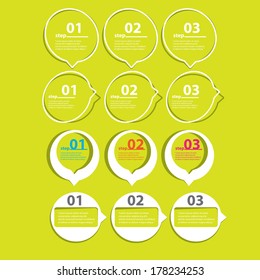 flat cut paper white banners on green background / can be used for infographics / numbered banners / horizontal cutout lines / graphic or website layout vector / brochure or cover design