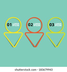 flat cut paper white banners on on stylish turquoise background / can be used for infographics / numbered banners / graphic or website layout vector / brochure or cover design