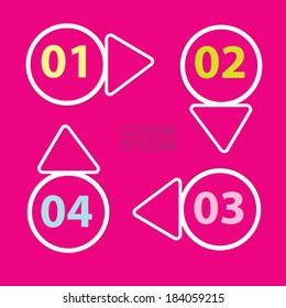 flat cut paper white banners on on stylish pink background / can be used for infographics / numbered banners / graphic or website layout vector / brochure or cover design