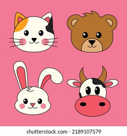 Colección de personajes animales adorables