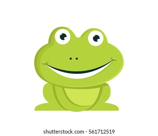 Flat Cute Animal Character Logo - Frog