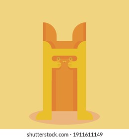 Flache, süße Tierzeichen, doodle Cartoon, Vektorgrafik