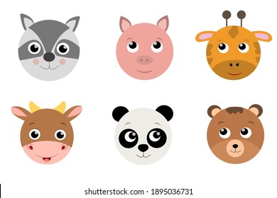 Flat cute animals head set