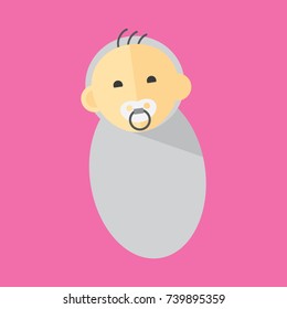 Flat Cute Baby Illustration