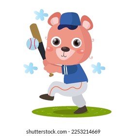 Flat Cute Bear illustration suitable for kid design