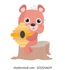 Flat Cute Bear illustration suitable for kid design