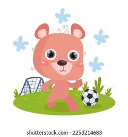 Flat Cute Bear illustration suitable for kid design