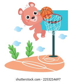 Ilustración de osito plano para niños