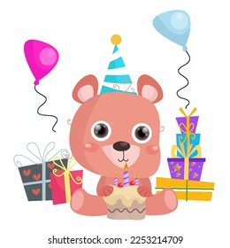Ilustración de osito plano para niños