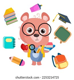 Flat Cute Bear illustration suitable for kid design