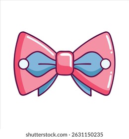 Flat cute bow object icon modern design concept isolated