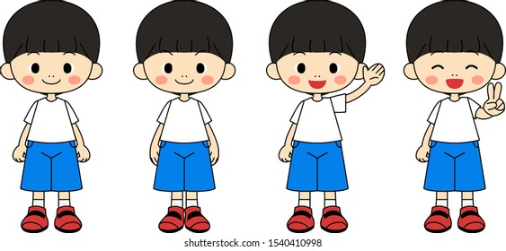 flat cute Boy with T-shirt 