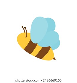 Dibujo animado lindo plano que vuela el insecto de la abeja que dibuja el arte del Clip aislado en fondo transparente para los niños y el libro de los niños