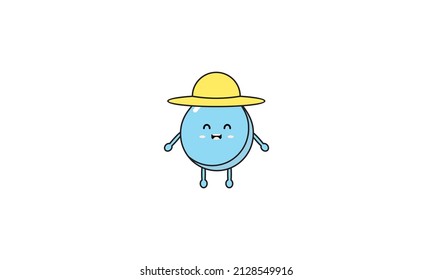 flat cute cartoon. mbe style. mascot illustrtaion vector