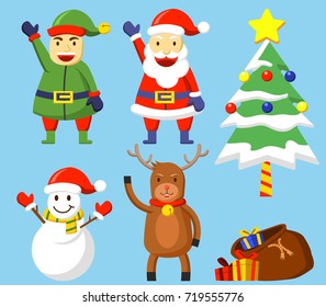 Flat Cute Christmas Character