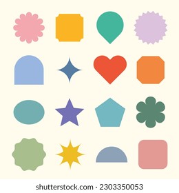 colección de formas vectoriales de diseño liso y colorido