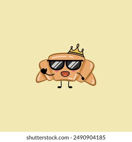 flat cute croissant vector illustration design. Suitable for t-shirt, sticker, mascot, etc. Eps. 10